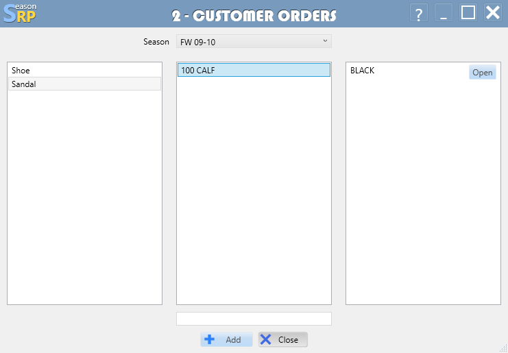 customer order sel style