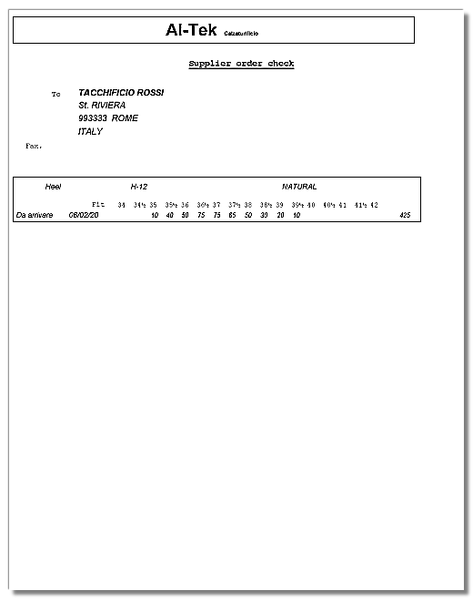 Supplier missing components
